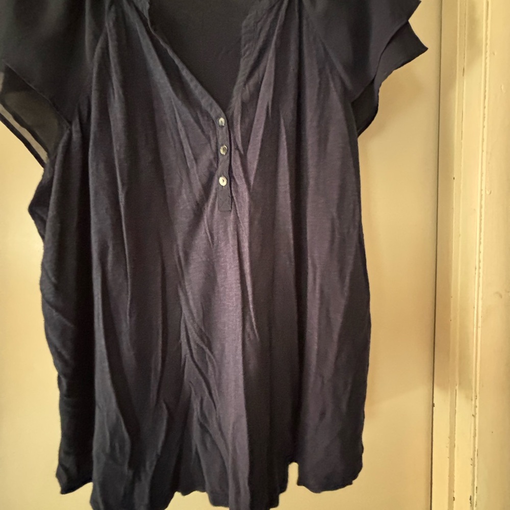 Style & Co. Black Button-Front Blouse
